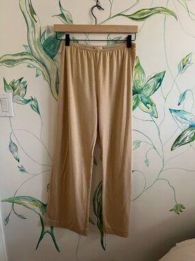 DONNI. Yellow Beige Striped Lounge Pants